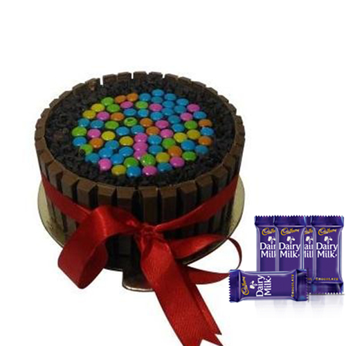Gems & Chocolate Cake - 1 kg - Dairy Milk 