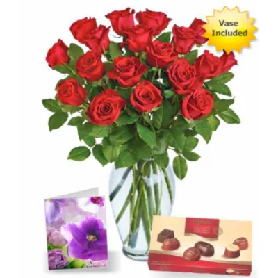 18 Red Roses N Chocolate