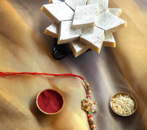 Premium Rakhi Selection with Kaju Katli Small Hamper