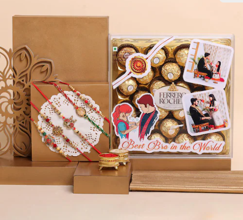 Grand Rakhi and Personalized Ferrero Rocher Combo
