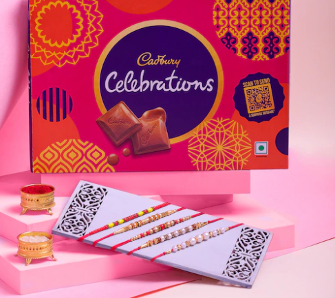 Elegant Pearl Rakhi with Cadbury Celebrations