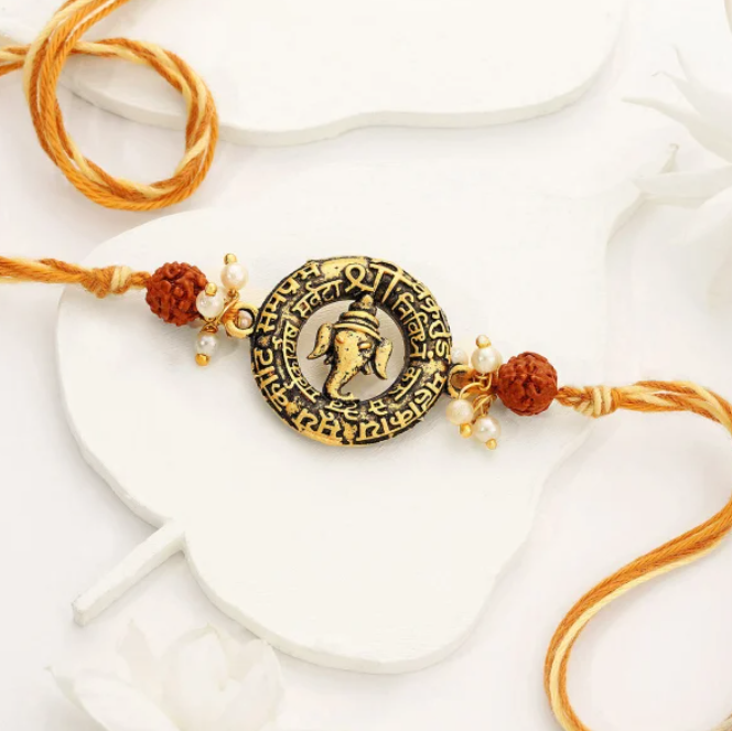 Ganesh Rudraksha Symbolism Rakhi
