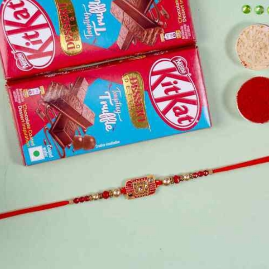 Sacred Bead Rakhi and Twin Bournville Treats