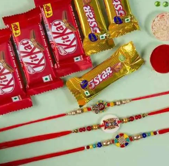 Rainbow Gemstone Rakhi Ensemble