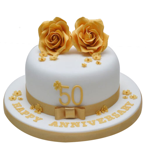 Golden Anniversary Cake