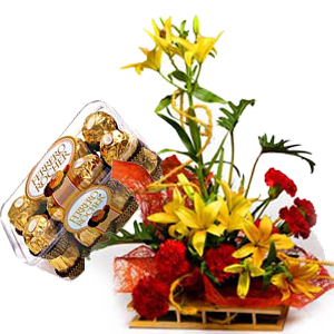 Lily & Carnation Flower Collection Combo