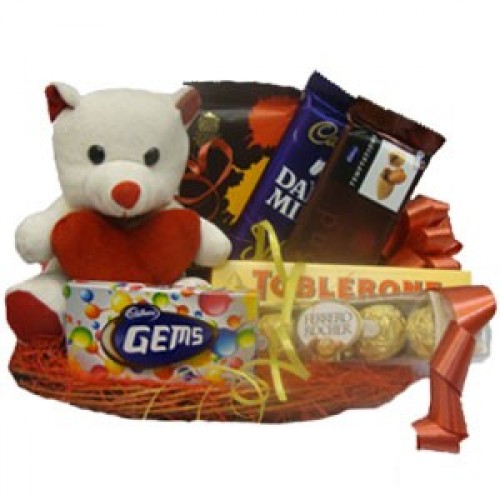 Cute Teddy & Chocolate Hamper Combo