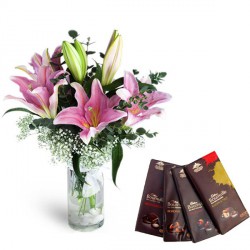 Lilies Flower & Chocolates Collection Combo