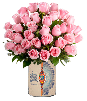Pink Fantasy Rakhi Personalized Vase